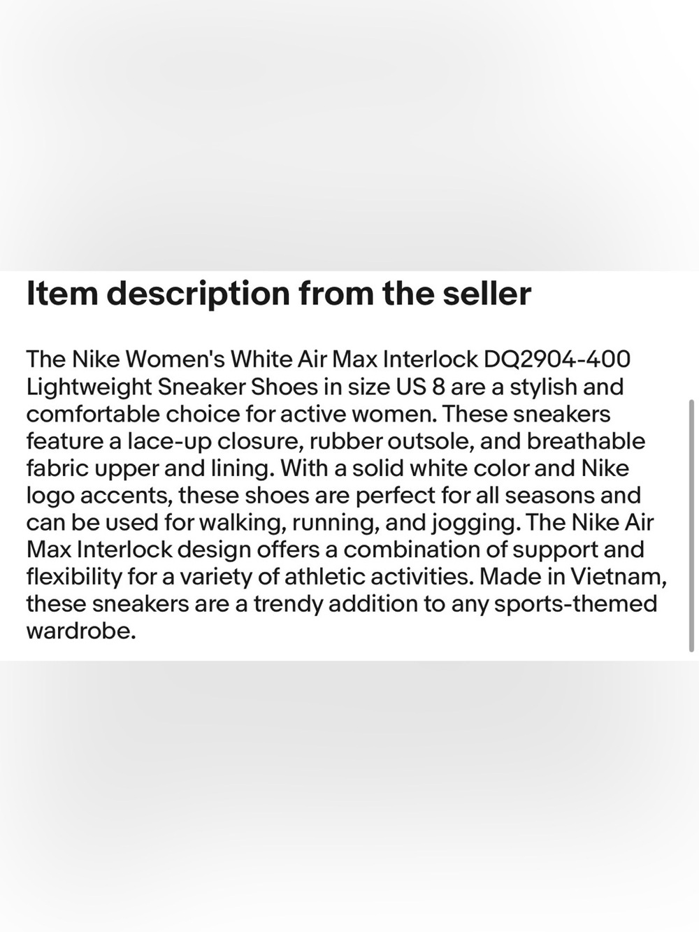 Nike Air Max Gray/White Interlock Lightweight Sneaker Women’s Size 8 DQ2904-400 - Picture 13 of 13